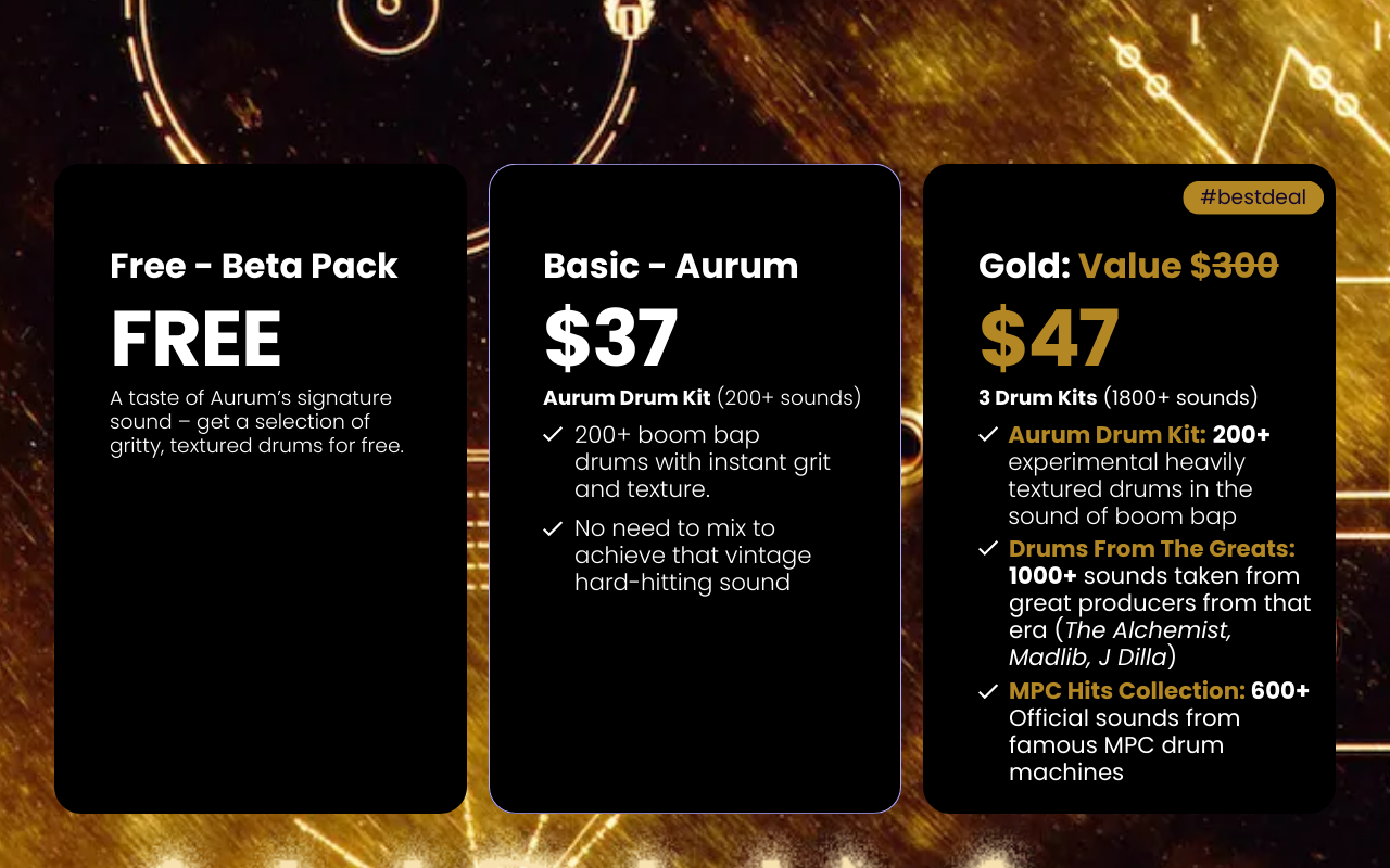 AURUM Boom Bap Drum Kit (Griselda, J Dilla, The Alchemist, Madlib)